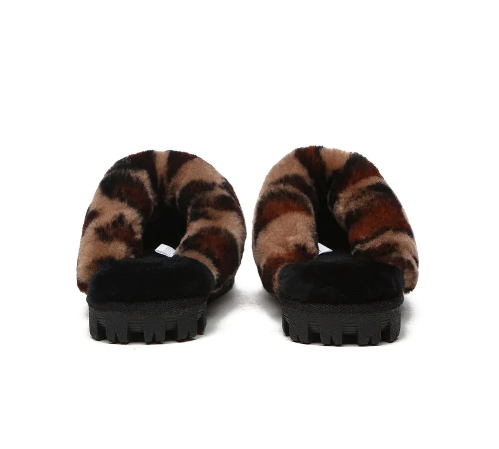 Australian Shepherd® UGG Slippers Double Face Sheepskin Women Leopard Print Slipper