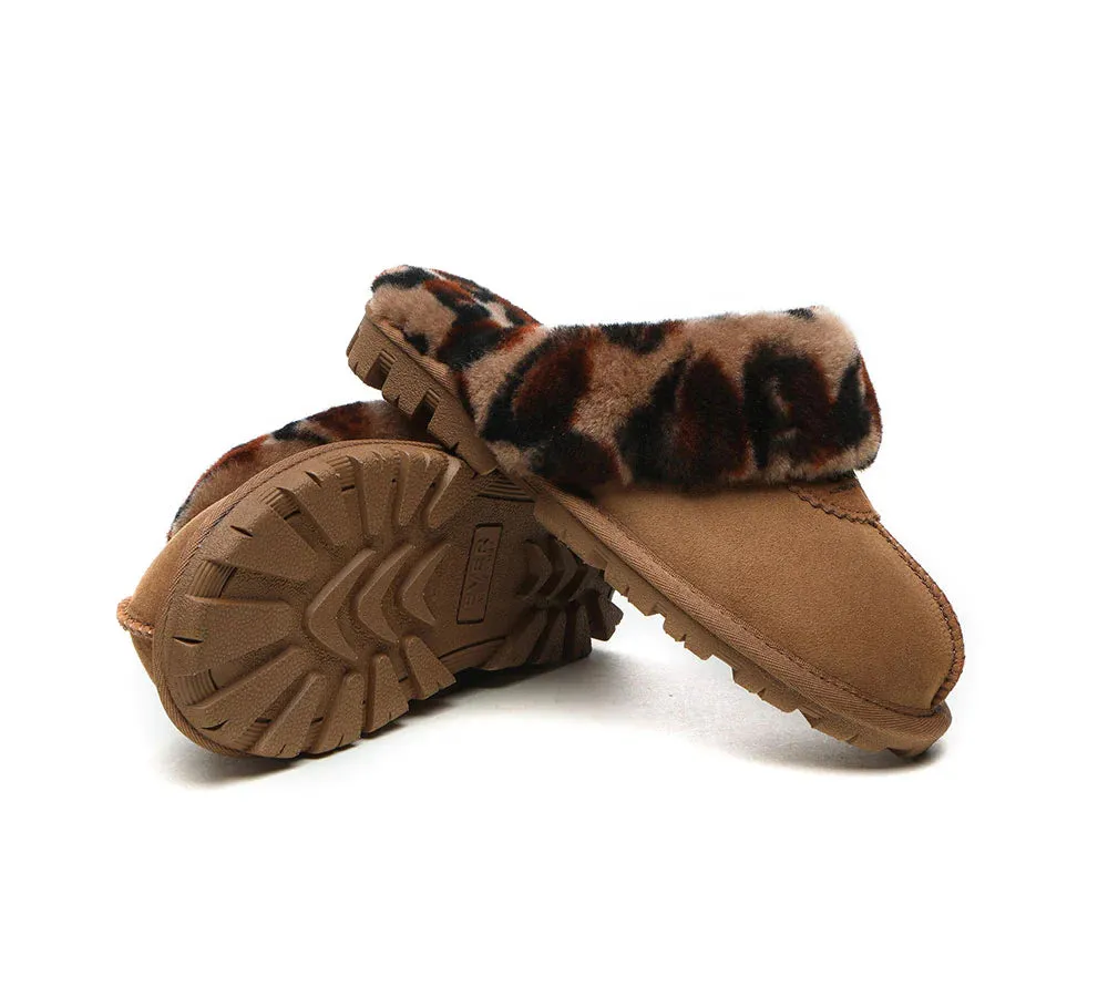 Australian Shepherd® UGG Slippers Double Face Sheepskin Women Leopard Print Slipper