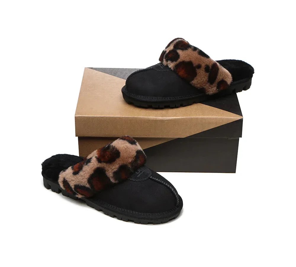 Australian Shepherd® UGG Slippers Double Face Sheepskin Women Leopard Print Slipper