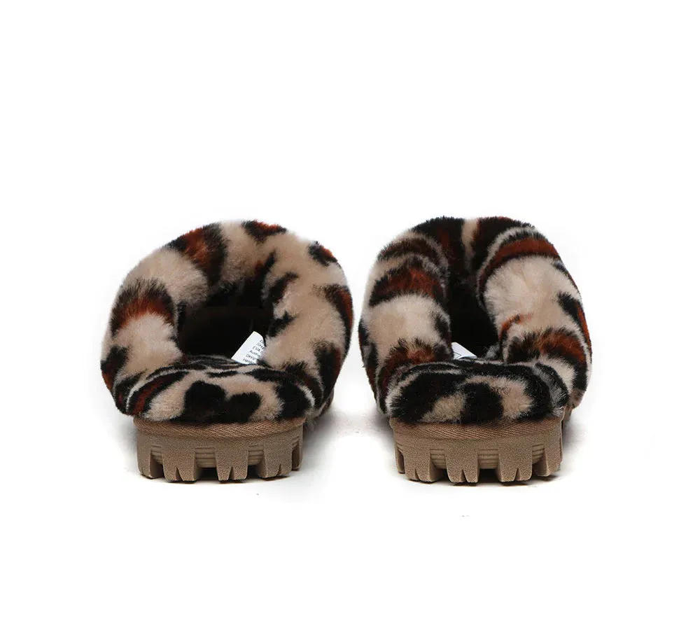 Australian Shepherd® UGG Slippers Double Face Sheepskin Women Leopard Print Slipper