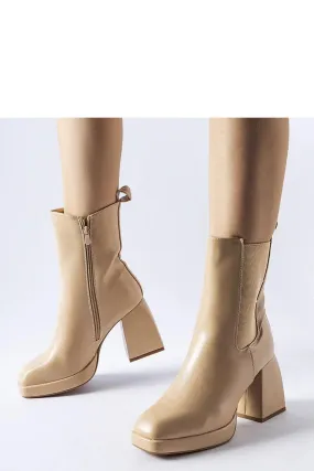 Beige insulated heel boots