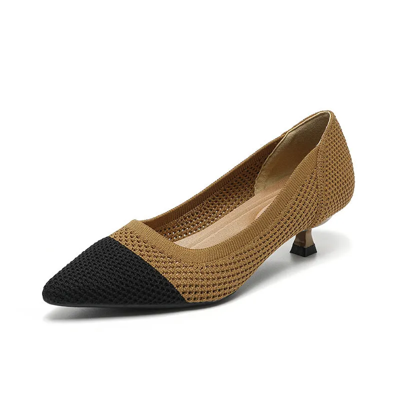 Breathable Hollow Knitting Foot Cover Women's Stiletto Pointed Casual Single Shoes