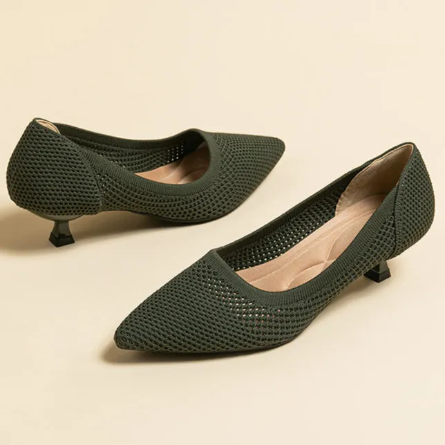 Breathable Hollow Knitting Foot Cover Women's Stiletto Pointed Casual Single Shoes