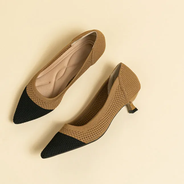 Breathable Hollow Knitting Foot Cover Women's Stiletto Pointed Casual Single Shoes