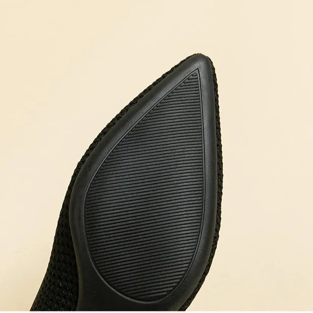 Breathable Hollow Knitting Foot Cover Women's Stiletto Pointed Casual Single Shoes