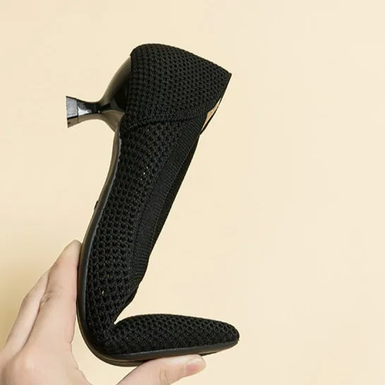 Breathable Hollow Knitting Foot Cover Women's Stiletto Pointed Casual Single Shoes