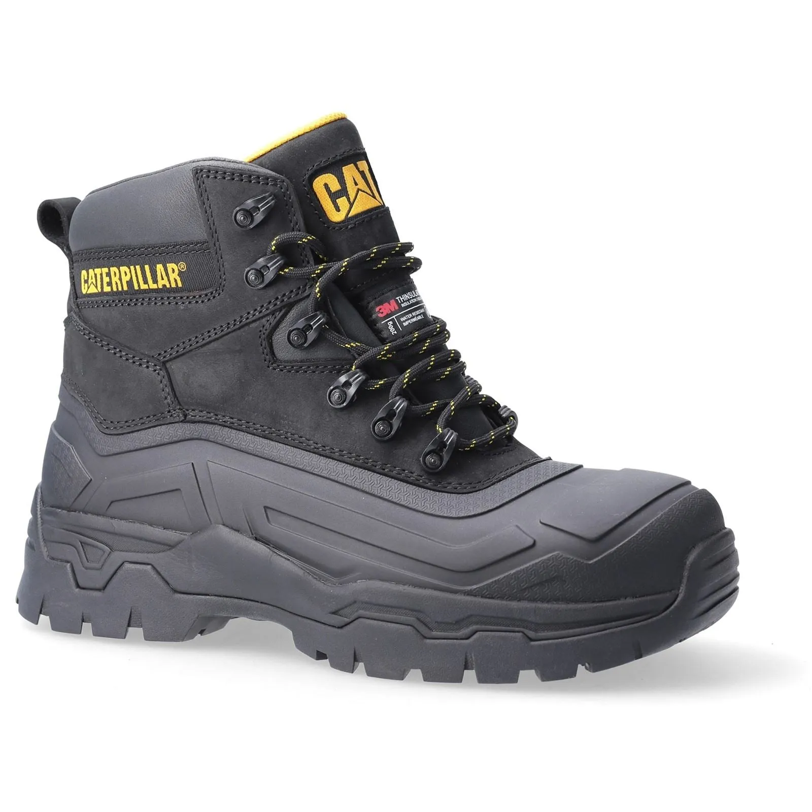 Caterpillar Typhoon SBH Black Leather Male Boots Safety
