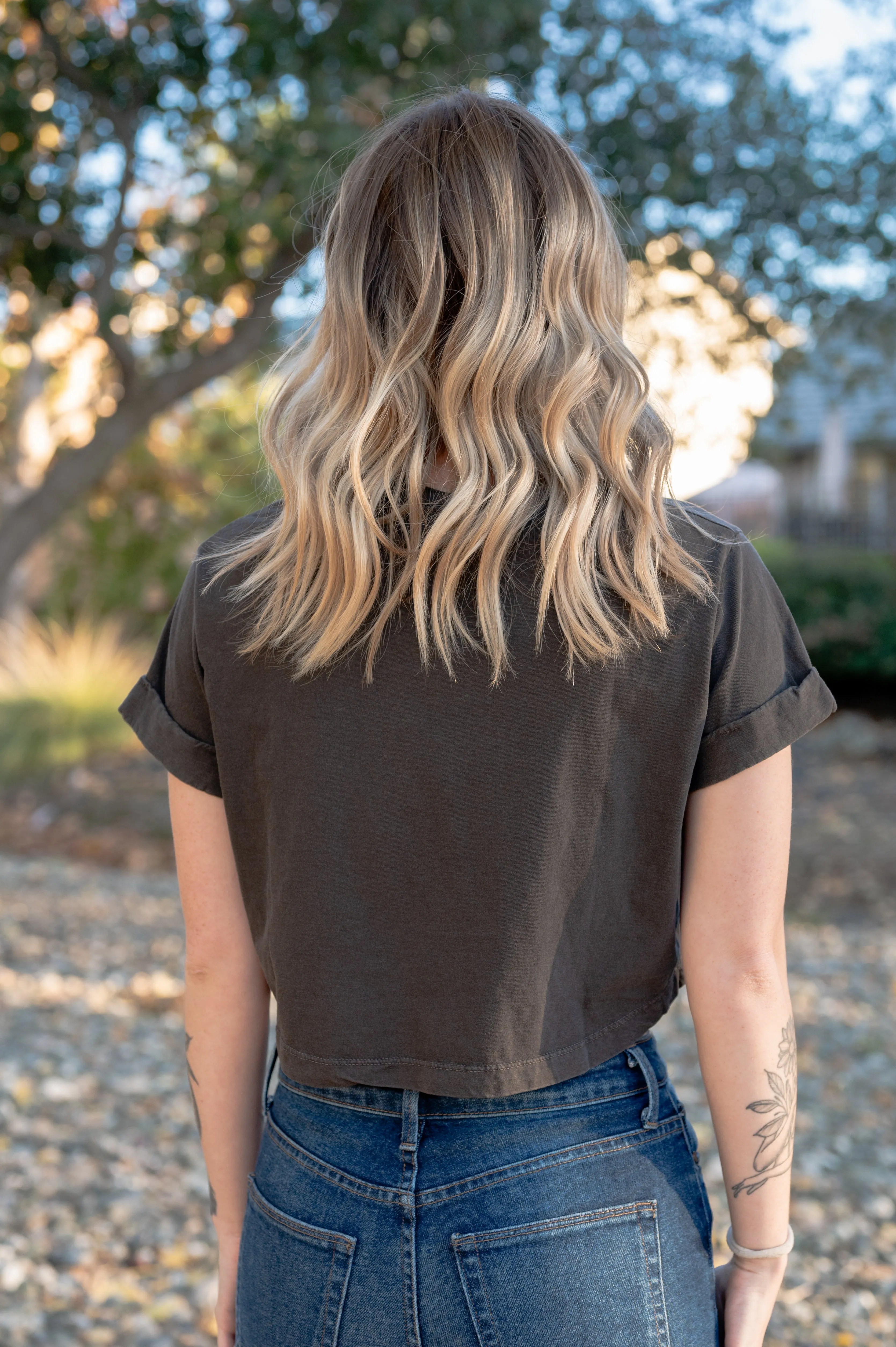 CLEARANCE - Yellowstone Floral Cropped Graphic Tee