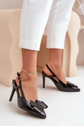 Elegant patent eco leather high heels