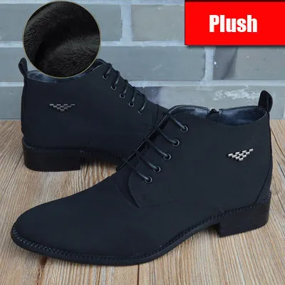 Fashion Business Casual Leather Shoes Men's Pointed Toe Short  Martin Boots | Brodtica.com