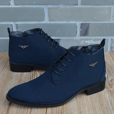 Fashion Business Casual Leather Shoes Men's Pointed Toe Short  Martin Boots | Brodtica.com