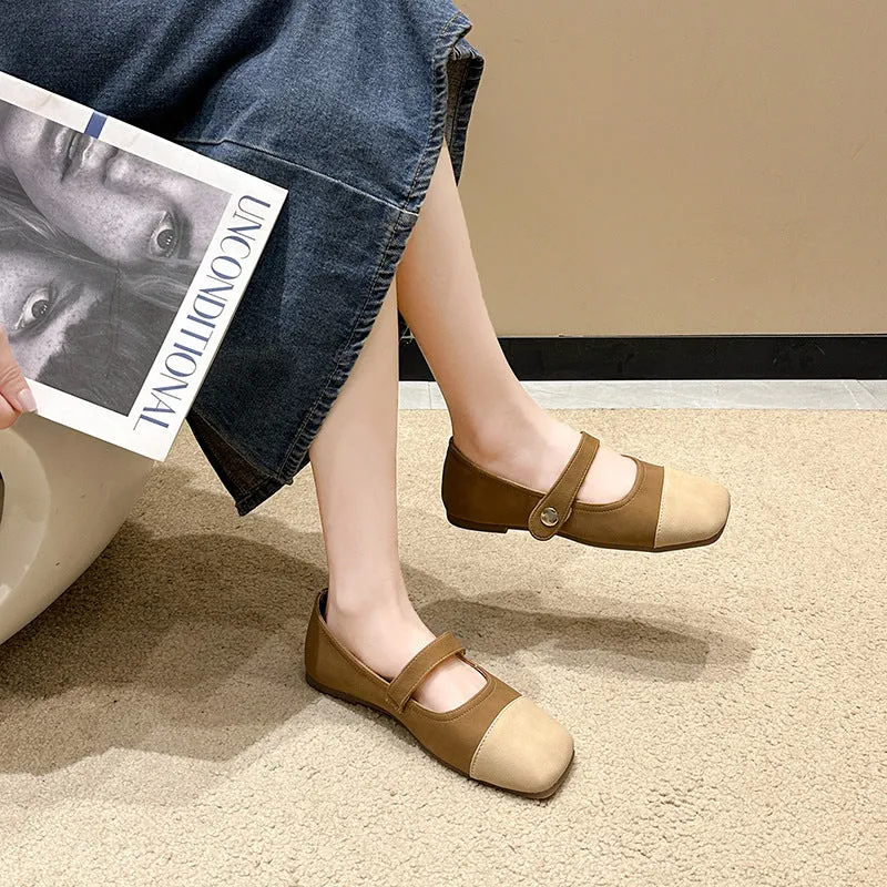 Fashion Mary Jane shoes one-button loafers