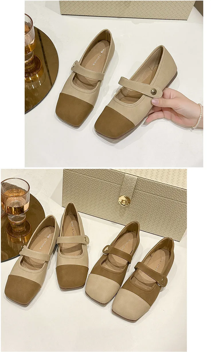 Fashion Mary Jane shoes one-button loafers