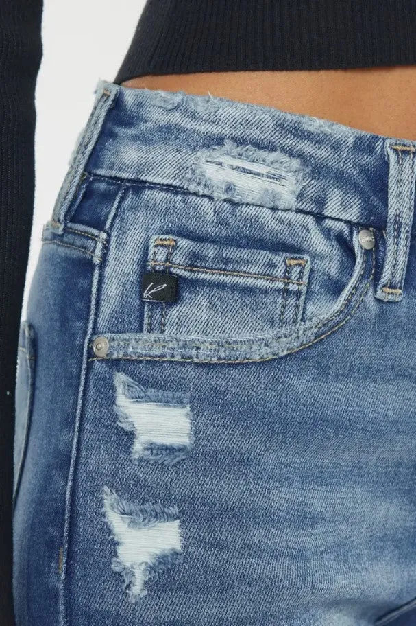 KanCan Slim Straight Jean with Shark Bite Hem
