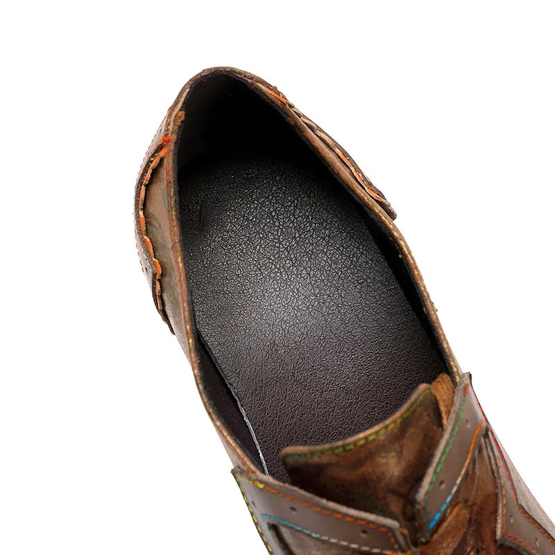 Lace-up Retro Hand-painted Casual Fashion Art High Heels