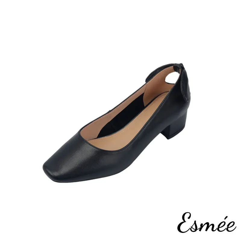 Leather High Heels with Bow Knot Design