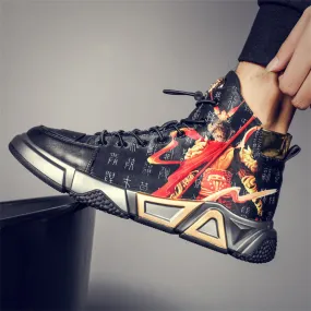 Male Black Myth Wukong Pattern Trendy Sneakers