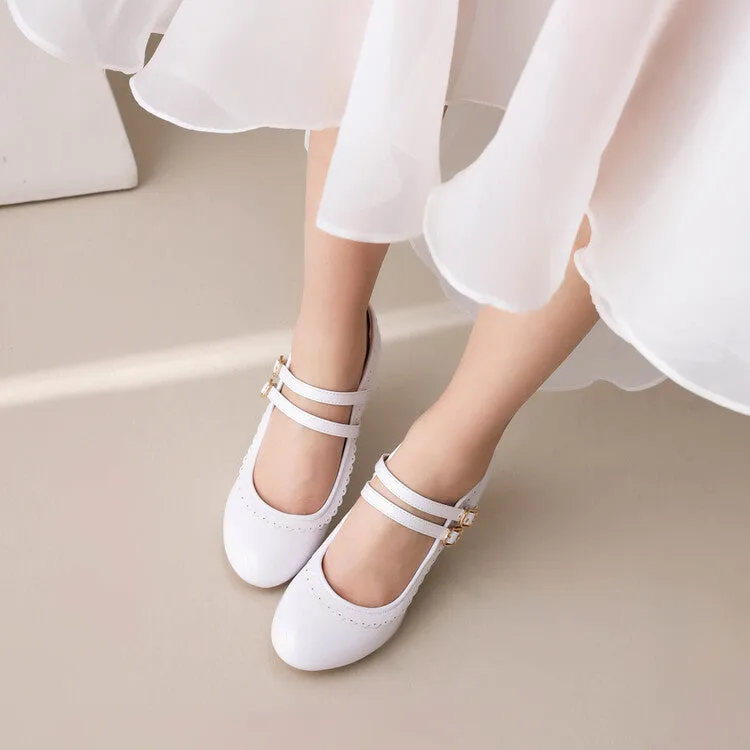 Mary Jane High-heeled Women's Shoes Lace Thick-heeled Retro Elegant Women's Shoes