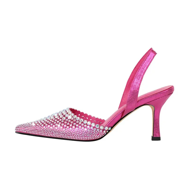 Pointed Toe Ankle Strap Buckle Thin High Heels Sandals