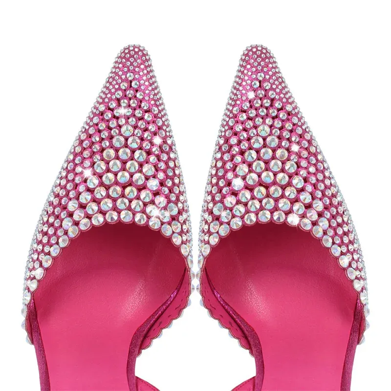 Pointed Toe Ankle Strap Buckle Thin High Heels Sandals