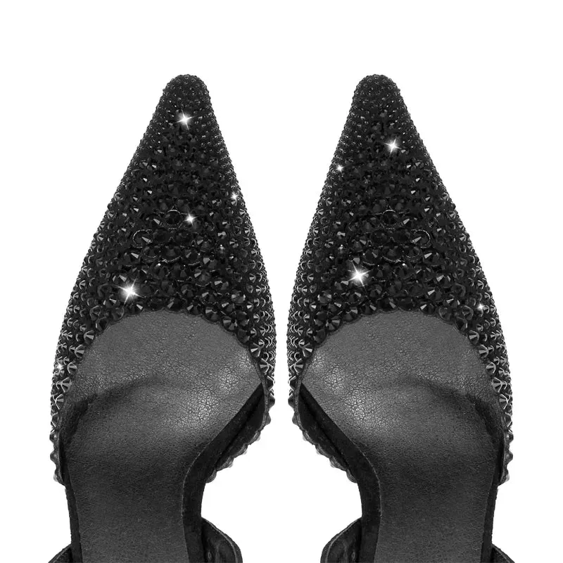 Pointed Toe Ankle Strap Buckle Thin High Heels Sandals