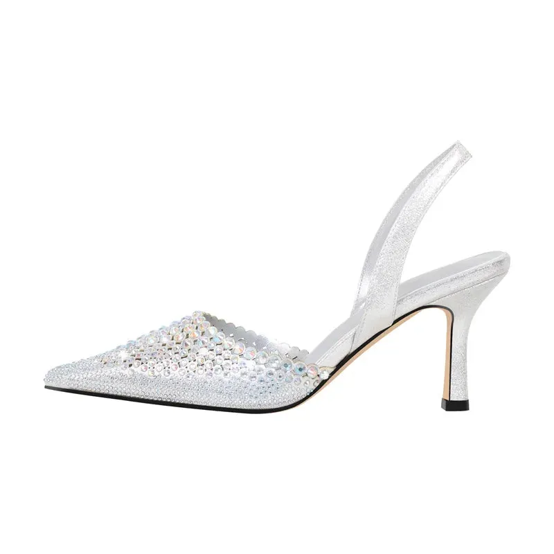 Pointed Toe Ankle Strap Buckle Thin High Heels Sandals
