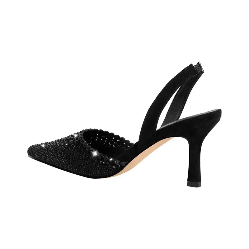 Pointed Toe Ankle Strap Buckle Thin High Heels Sandals