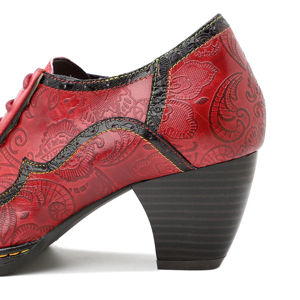 Retro Hand-painted Ethnic Style High Heels Women's Shoes