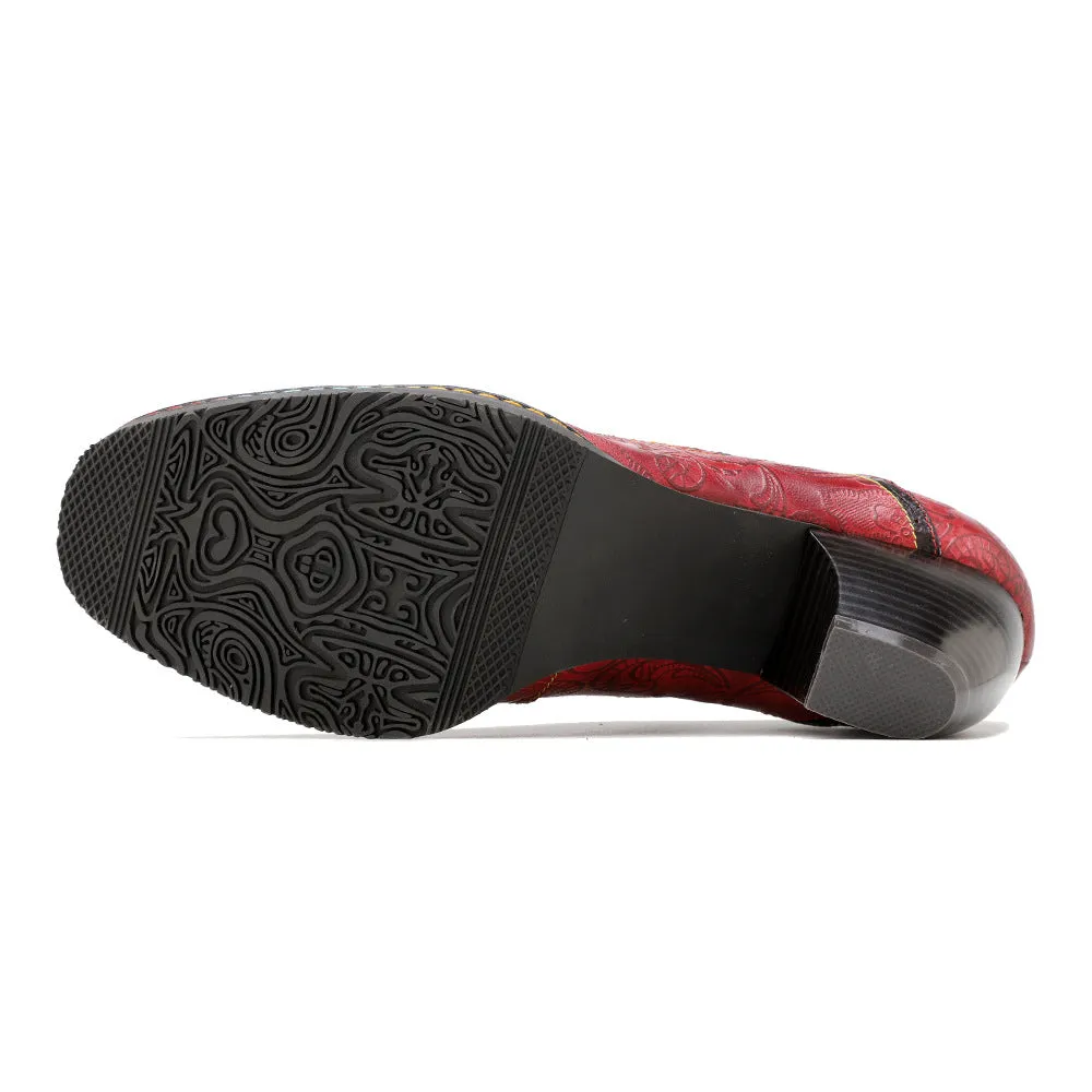 Retro Hand-painted Ethnic Style High Heels Women's Shoes