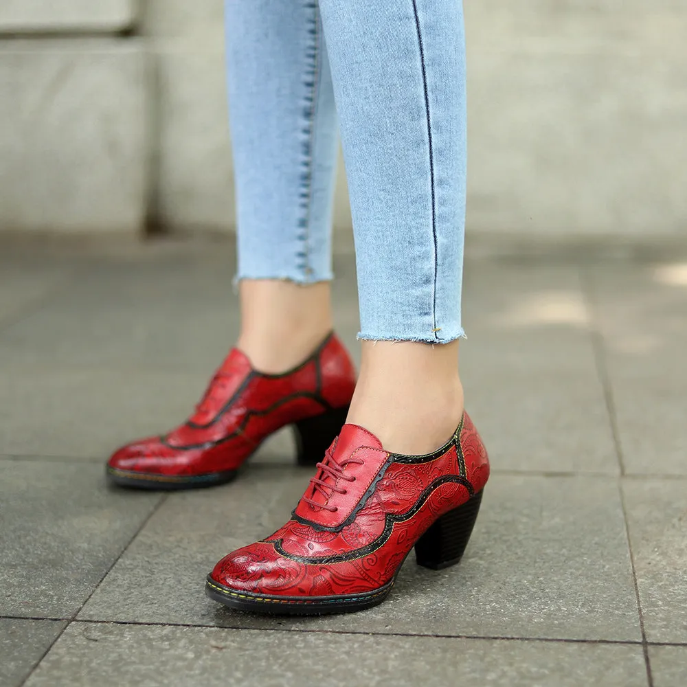 Retro Hand-painted Ethnic Style High Heels Women's Shoes