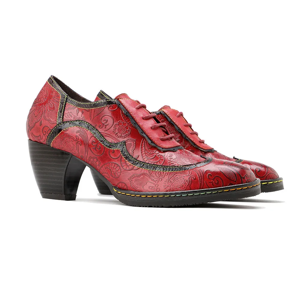 Retro Hand-painted Ethnic Style High Heels Women's Shoes