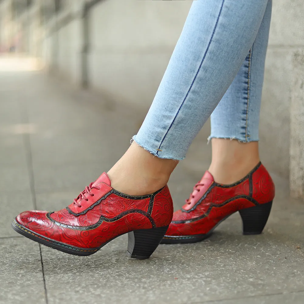 Retro Hand-painted Ethnic Style High Heels Women's Shoes