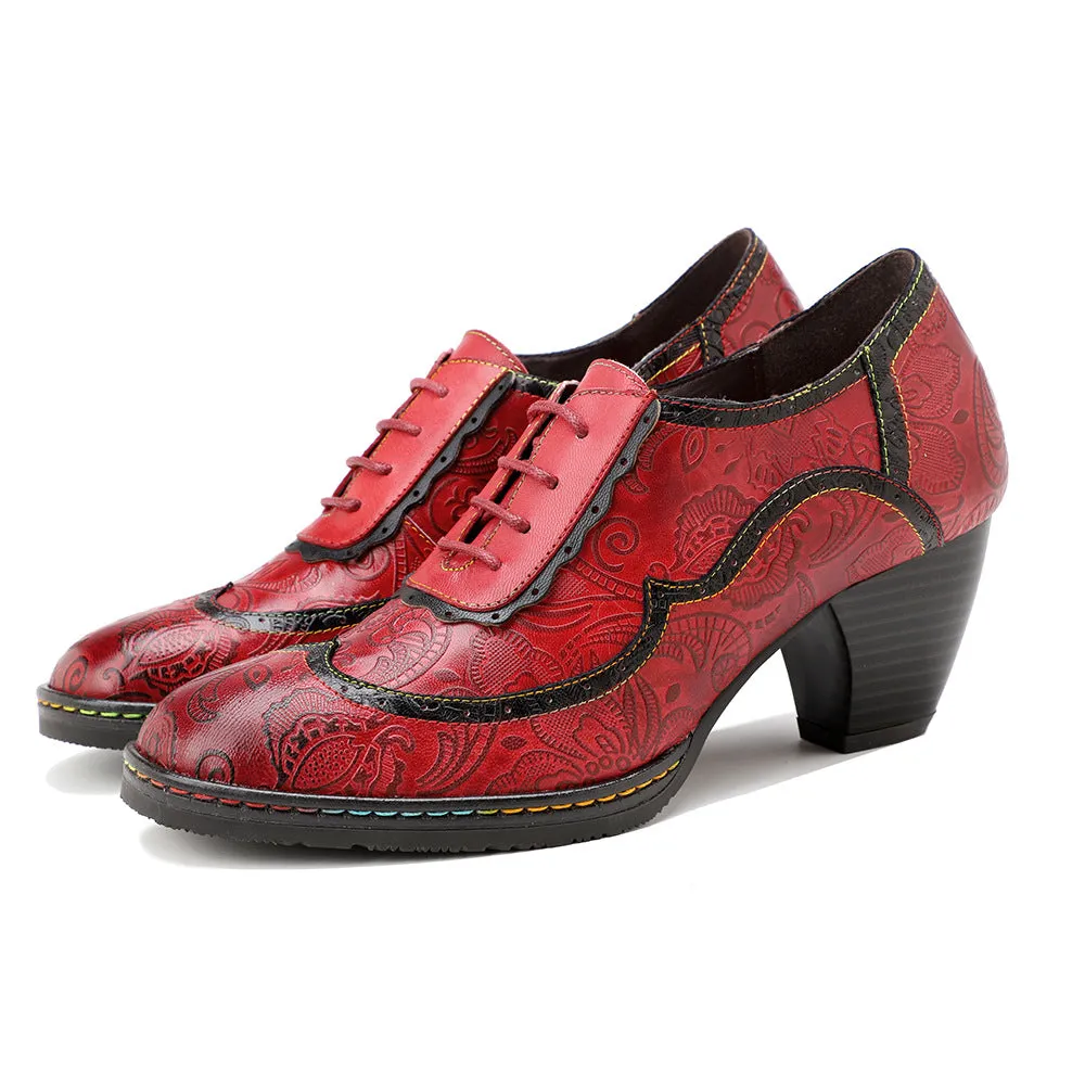 Retro Hand-painted Ethnic Style High Heels Women's Shoes