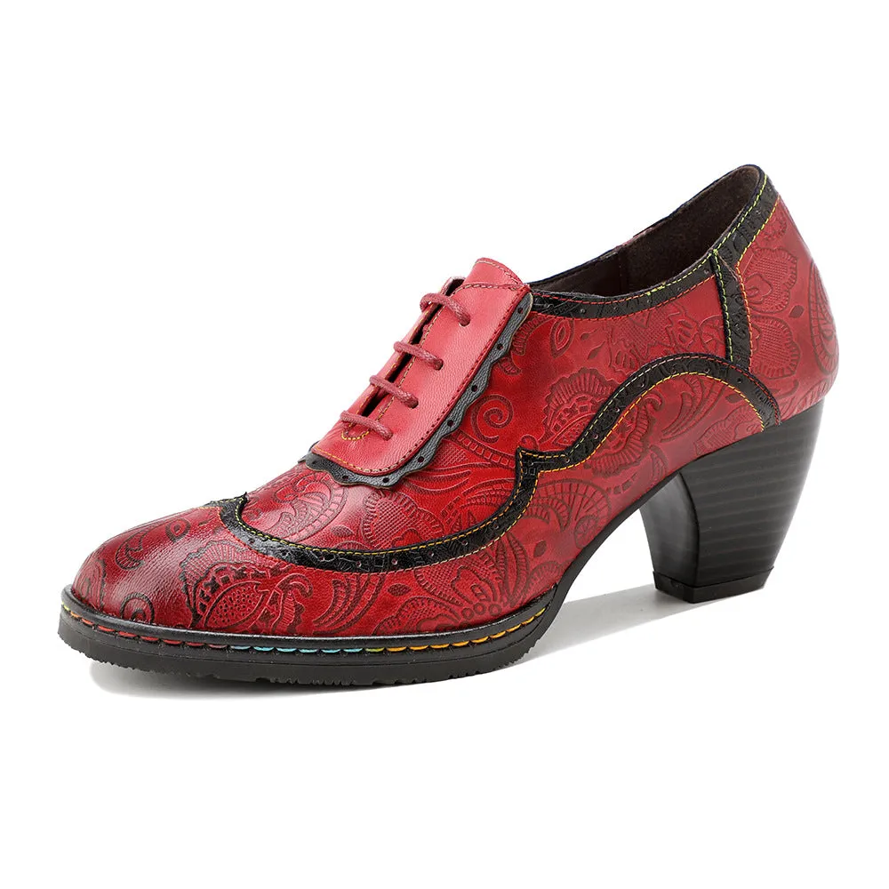 Retro Hand-painted Ethnic Style High Heels Women's Shoes