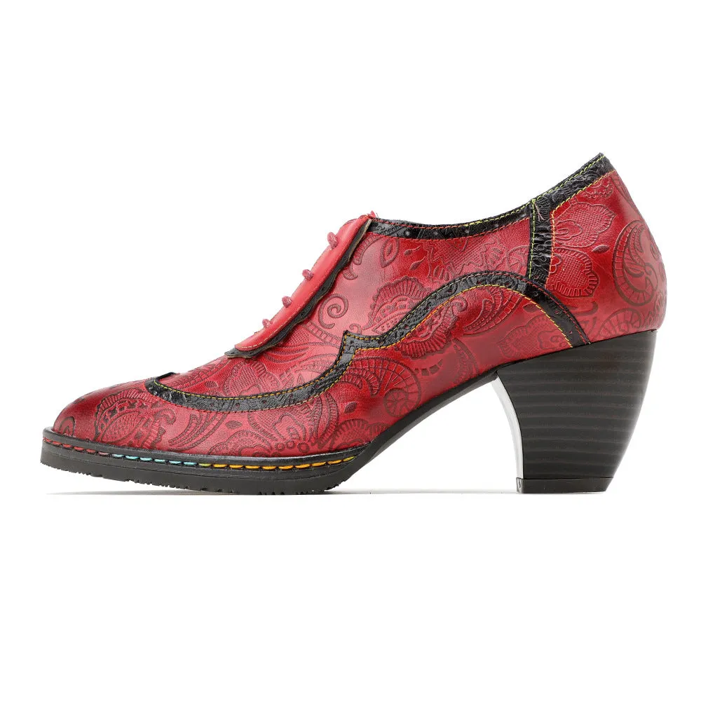 Retro Hand-painted Ethnic Style High Heels Women's Shoes