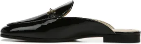 Sam Edelman Linnie Black Patent Slip On Round Toe Flat Dress Fashion Mules Shoes