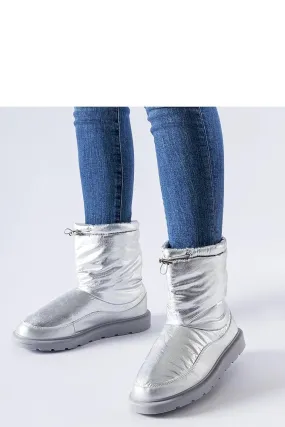 Silver insulated snow boots