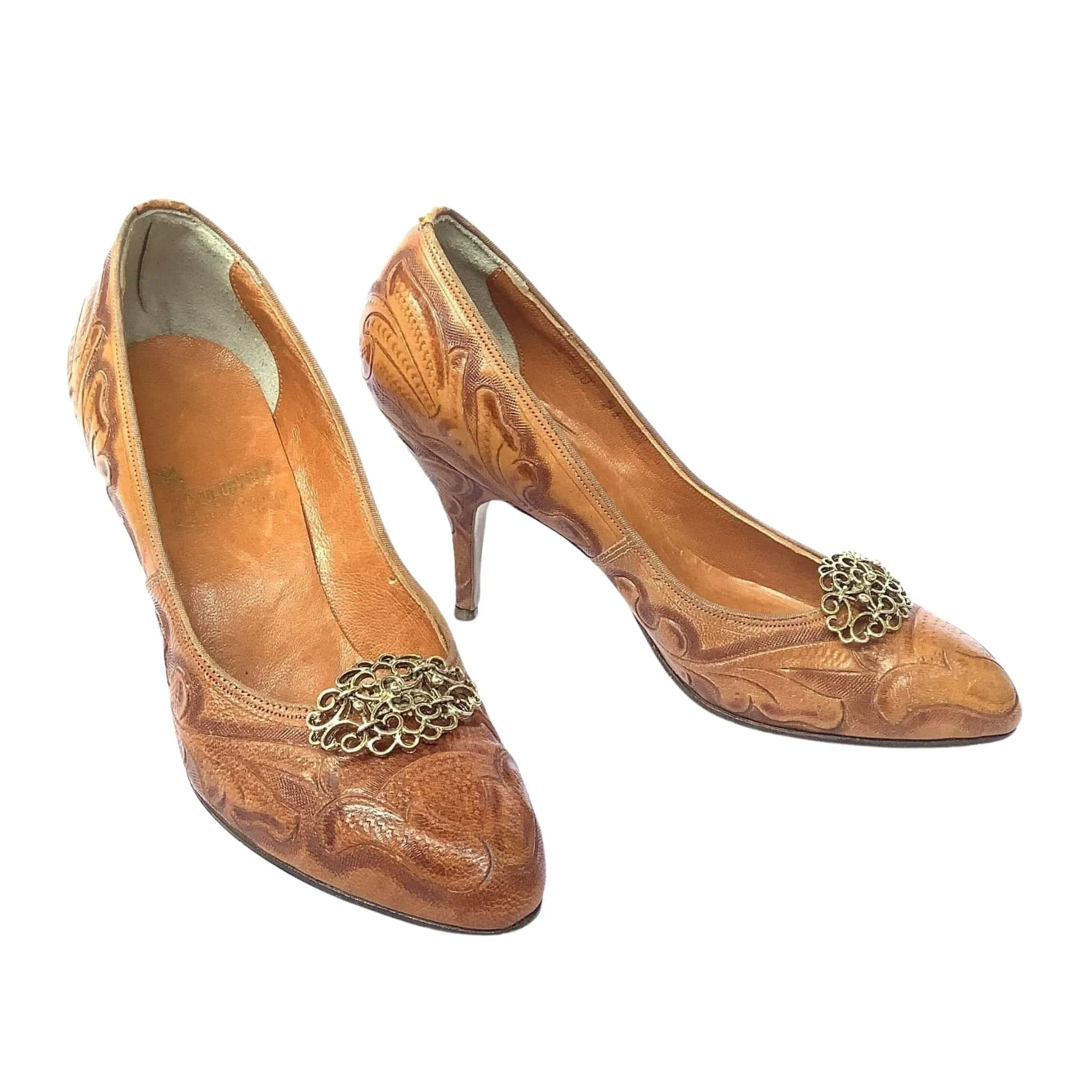 Tooled Leather Heels