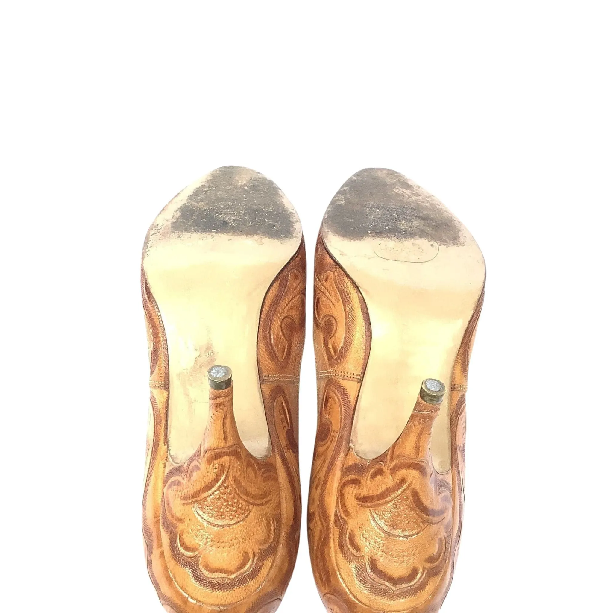 Tooled Leather Heels