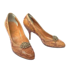 Tooled Leather Heels