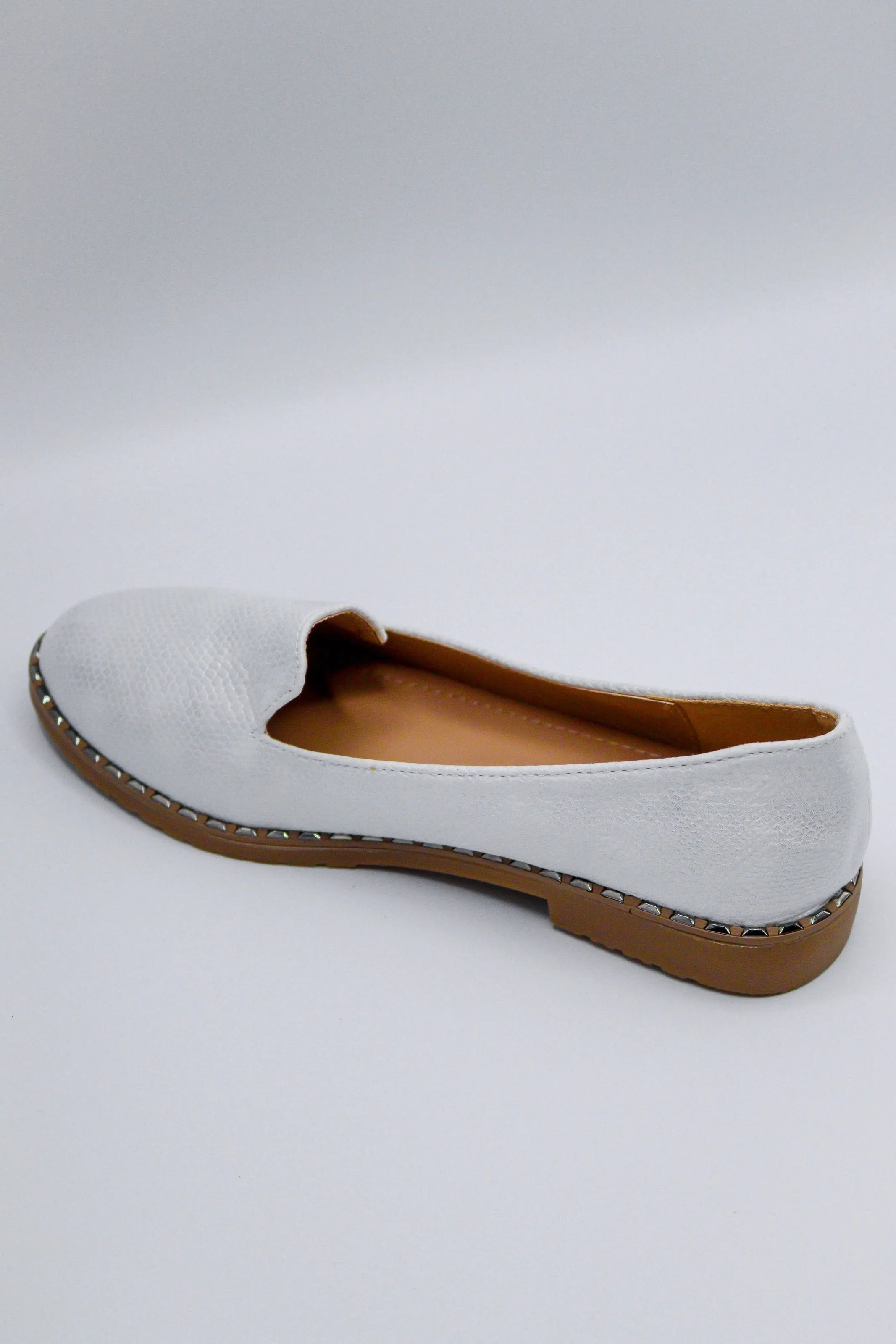 Tory Mock Loafers Shoes (White)