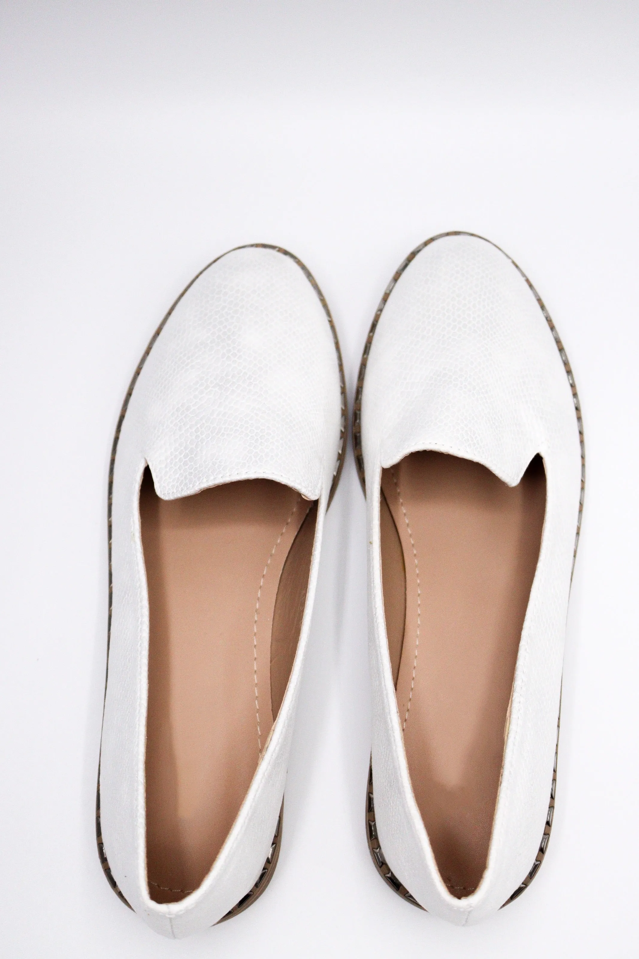 Tory Mock Loafers Shoes (White)