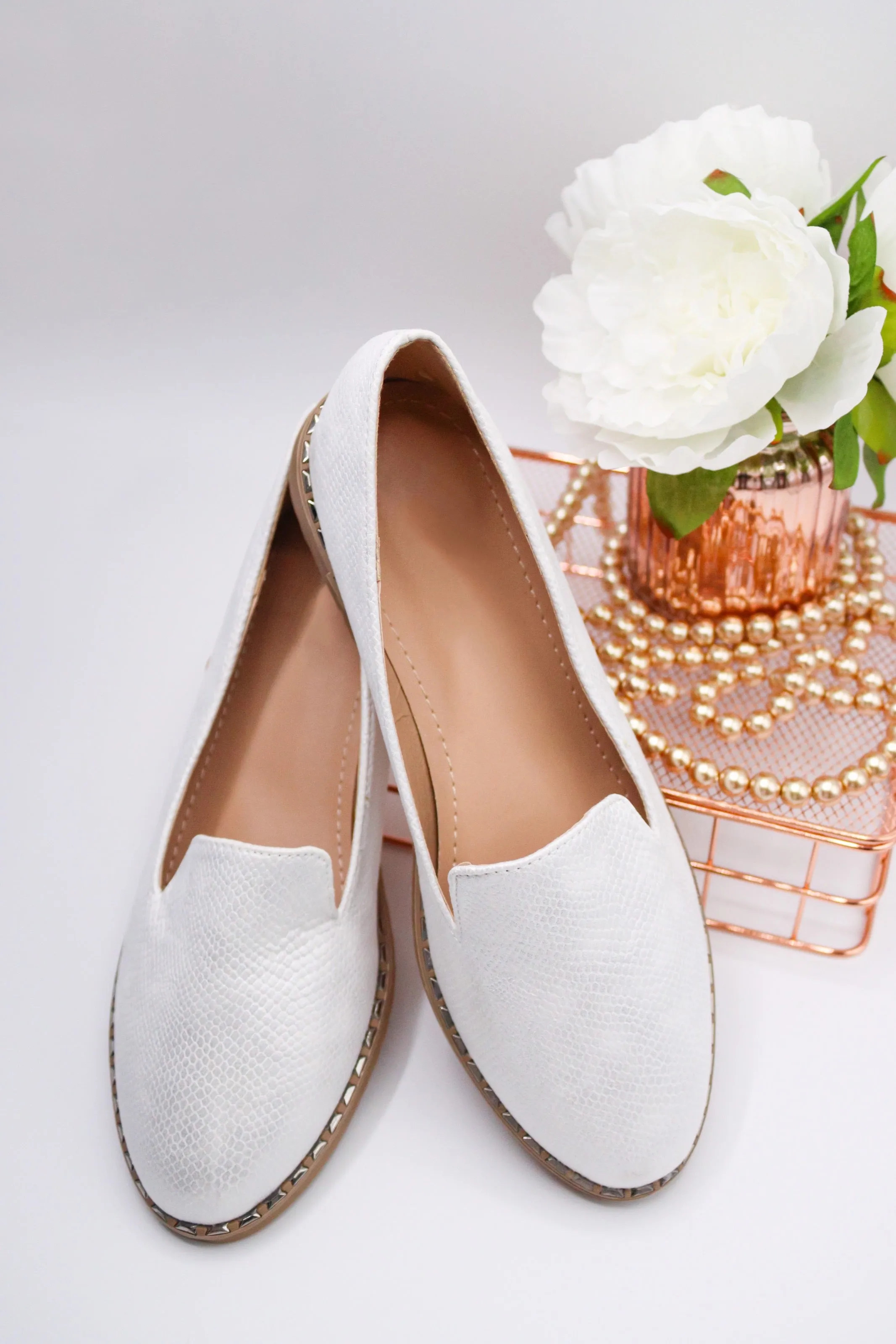 Tory Mock Loafers Shoes (White)