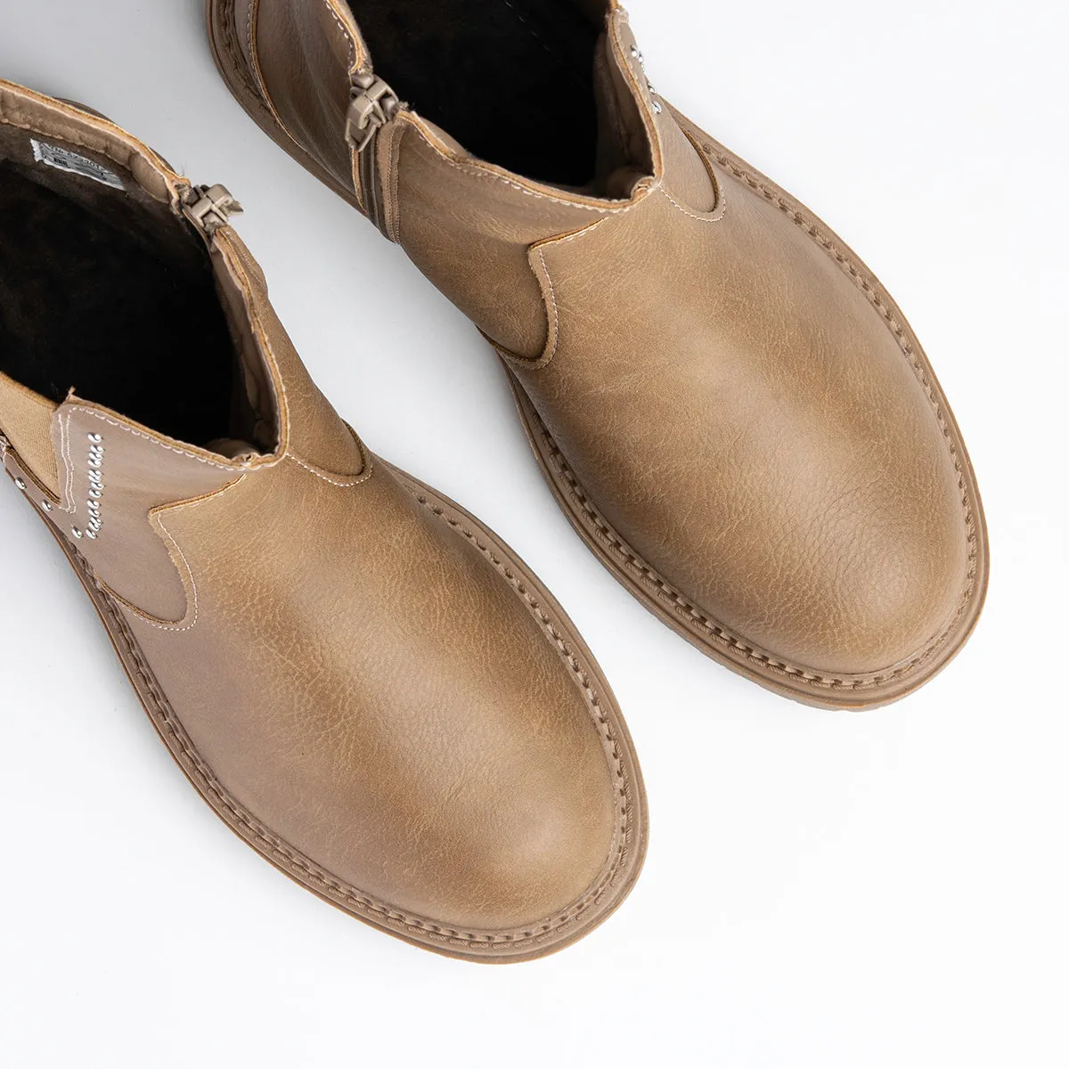 Wojtyłko Girls' Beige Insulated Ankle Boots | 5Z23013I