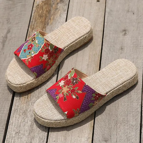 Women's Flower Casual Espadrille Slippers 58705143S