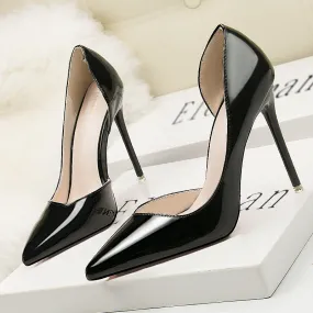 Women's high heels, slim heels, high heels, shallow mouthed pointed black high heels, banquet, professional parties, wedding shoes