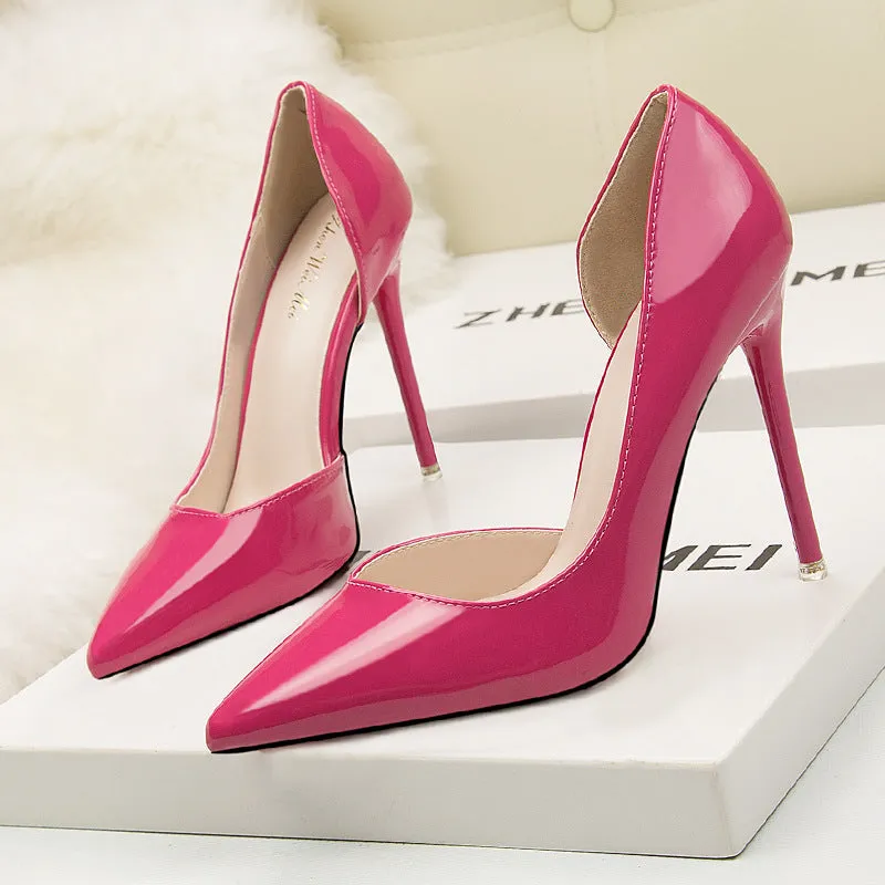 Women's high heels, slim heels, high heels, shallow mouthed pointed black high heels, banquet, professional parties, wedding shoes