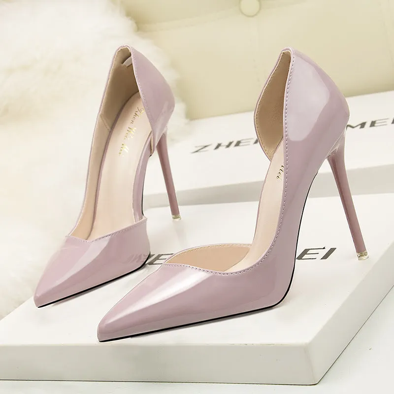 Women's high heels, slim heels, high heels, shallow mouthed pointed black high heels, banquet, professional parties, wedding shoes