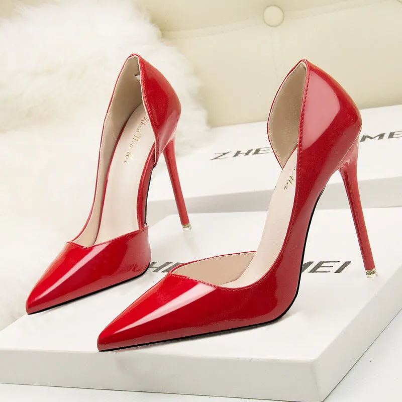 Women's high heels, slim heels, high heels, shallow mouthed pointed black high heels, banquet, professional parties, wedding shoes